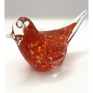 Red Cardinal Art Glass Paperweight No Chips